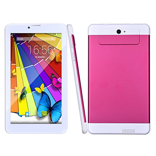 BM Tablet PC 7 Zoll 3G Telefonanruf Quad Core 8GB ROM 1GB RAM Android 5.1 Lollipop 1024x600 Auflösung WiFi GPS Bluetooth(Rosa)