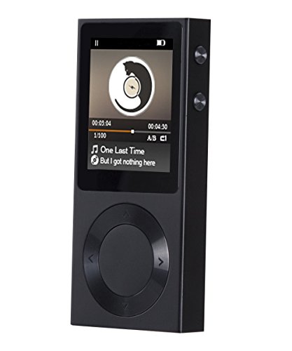 Bluetooth MP3 Player Verlustfreie Sound Qualität Tragbare Musik Player unterstützt 256GB Micro SD Speicherkarte, von AGPTEK Rocker, Schwarz