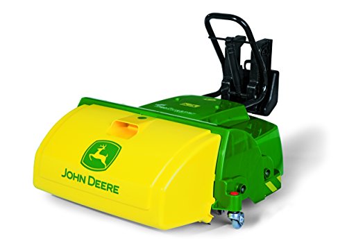 Rolly Toys 409716 Kehrmaschine Sweeper John Deere; passend für Fahrzeuge mit Frontanhängekupplung; integrierter Auffangbehälter (geeignet für Kinder ab 3 Jahren; Farbe Gelb/Grün)