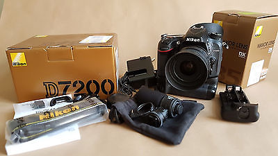 Nikon D7200 Set mit Body, Nikon Nikkor AF-S DX 35mm 1.8 G, Nikon ME-1, Griff 