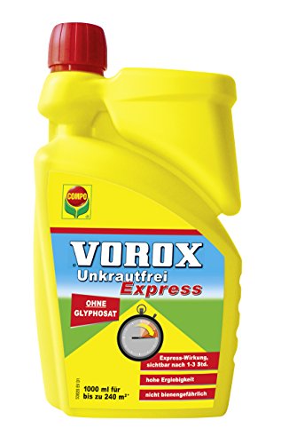 VOROX® Unkrautfrei Express, Totalherbizid-Konzentrat, mit schneller Wirkung, gegen Unkräuter, Algen und Moose, 1000 ml