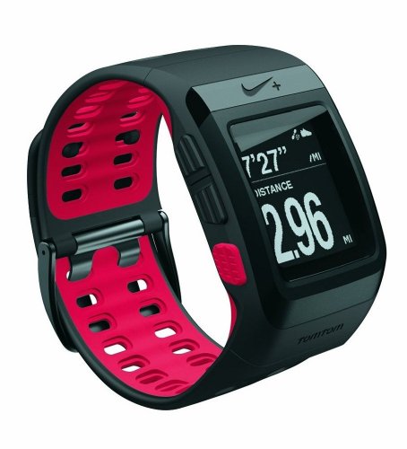 TomTom GPS Laufuhr Nike+ Sportwatch, schwarz mit roter Innenseite