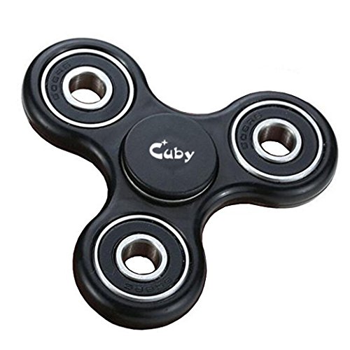Cuby Tri-Spinner Fidget Spielzeug EDC Focus Spielzeug mit Hybrid-Keramik Lager Ultra Durable Non-3D gedruckt (schwarz)