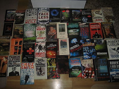 Büchersammlung 40 Stk. Romane Bücherpaket Spannung nur Thriller Krimi Konvolut