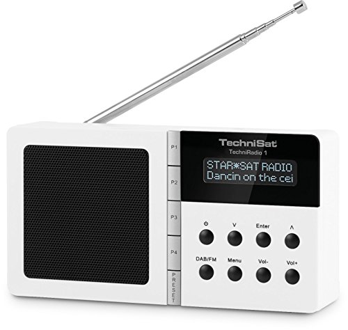 TechniSat TechniRadio 1 - Digitalradio (tragbar, DAB+, DAB, UKW-Empfang, Wecker / Sleeptimer) weiß