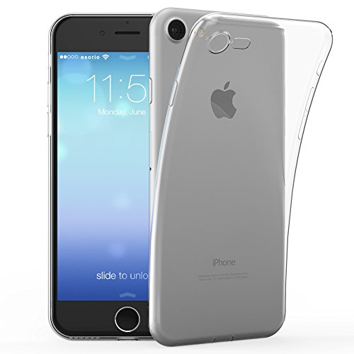esorio® Apple iPhone 7 Hülle Case mit Kameraschutz + Lightning Staubschutz in transparent