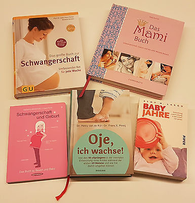 5-tlg. Bücherpaket Schwangerschaft / Baby, Mami-Buch, GU-Ratgeb., Oje ich wachse