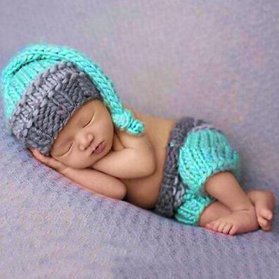 Neugeborenes Baby Boy Häkelarbeitknit Kostüm Fotografie Prop Hüte Outfits