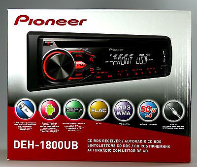 Pioneer DEH-1800UB - CD-Tuner/AUX/USB/MP3/1DIN-Autoradio/Rot