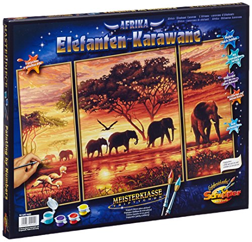 Schipper 609260455 - Malen nach Zahlen - Elefanten Karawane, 50x80 cm