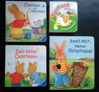 4 Papp-Bilderbücher Ostern / Wörter lernen mit Klappen Kinderbücherpaket