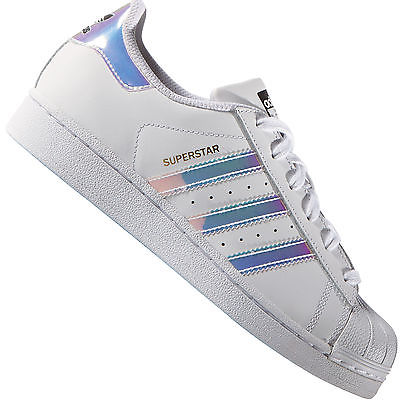 adidas Originals Superstar J Sneaker Damen-Schuhe Sportschuhe Weiß Pearl AQ6278