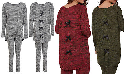 Womens Cheap Bow Back Lounge Suit Plus Size Tracksuit Xmas Gift Loungewear 8-26