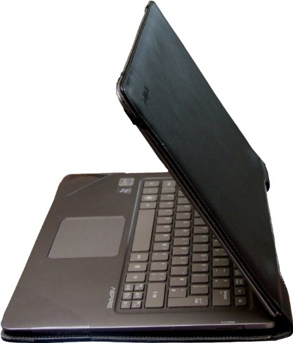 Navitech schwarzes premium executives echtes Leder Case / Cover / Tasche für das HP Spectre XT TouchSmart Envy 4 13.3 Ultrabook Windows 8