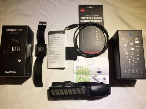 Garmin Vivoactive Sport GPS Smartwatch mit HRM Herzfrequenz Brustgurt
