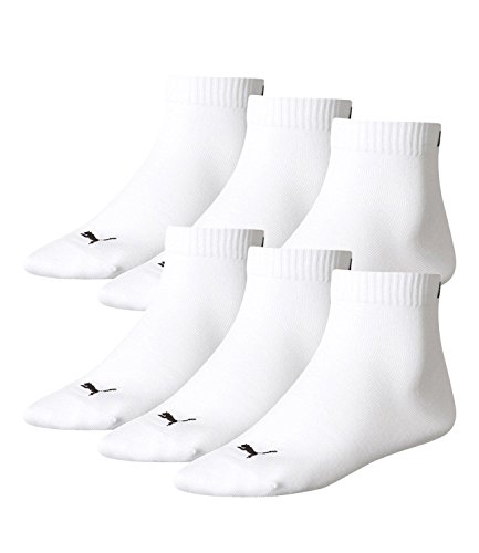 PUMA Unisex Invisible Quarter Quarters Sportsocken Kurz Socken 6 Paar 251015, Sockengröße:35-38;Artikel:-300 white