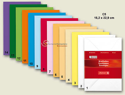 Brunnen Briefumschlag DIN C6 10 Stück Farbe wählbar Briefumschläge 11,4x16,2 cm