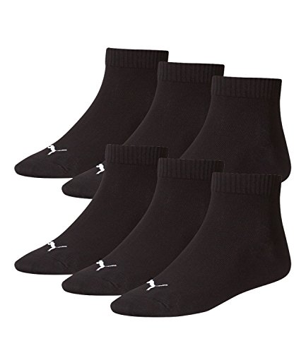 PUMA Unisex Invisible Quarter Quarters Sportsocken Kurz Socken 6 Paar 251015, Sockengröße:35-38;Artikel:-200 black