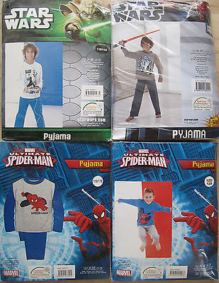 Pyjama Schlafanzug Spiderman Star Wars Clone Wars R2D2 98/104 110/116 122/128