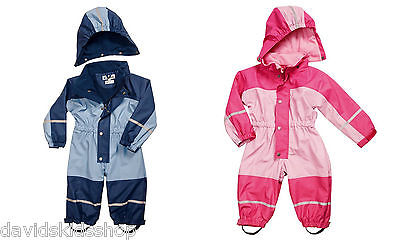 Playshoes Regenanzug Baby Overall warm innen Fleece rosa blau Gr 74 80 86 92 98