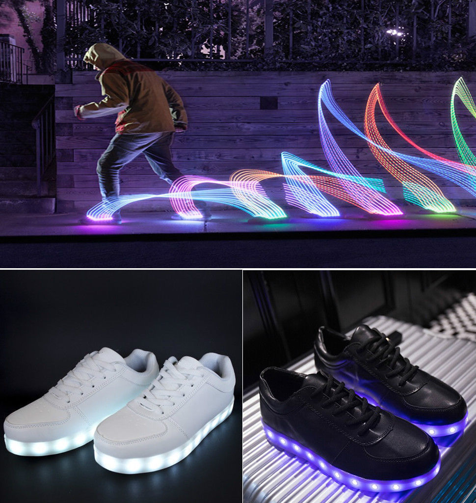 Unisex Damen Herren LED Schuhe Licht Leuchtend Sneaker Farbwechsel Shoes Runners
