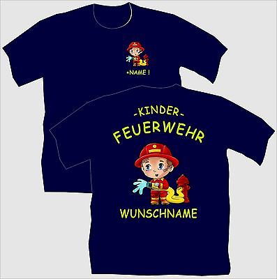 Kinderfeuerwehr Kindershirt Kinder Feuerwehr T-Shirt lustiges Motiv Bekleidung 