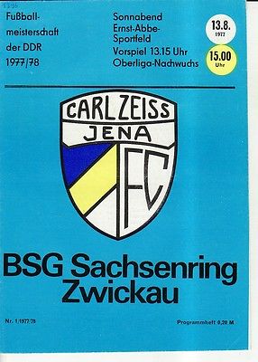 OL 77/78  FC Carl Zeiss Jena - BSG Sachsenring Zwickau