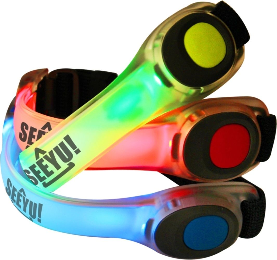 SEEYU Neon-LED Armband LED-Licht Blinklicht und Dauerleuchten