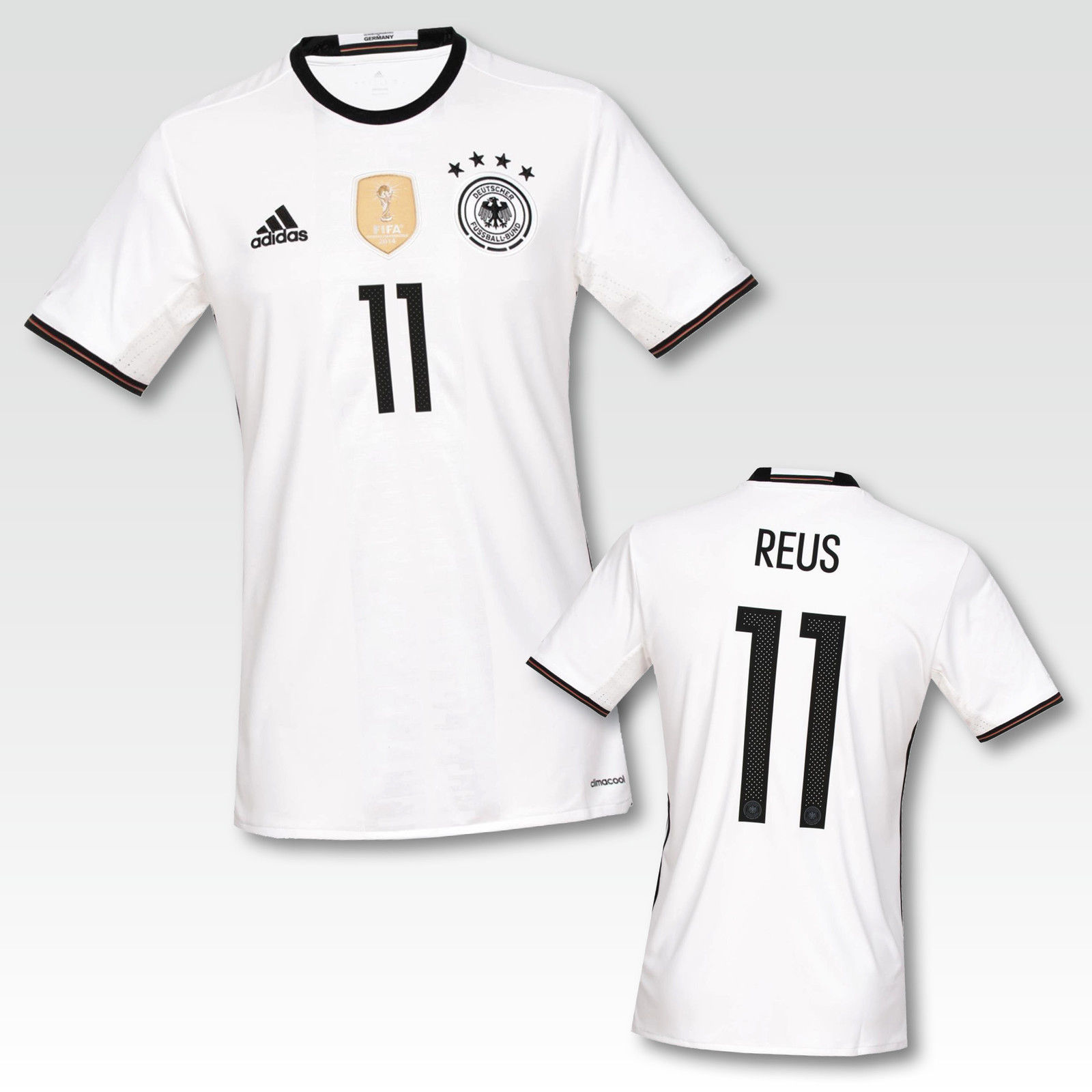Adidas DFB Trikot EM 2016 Heimtrikot weiß Deutschland Kinder mit Flock Name Neu