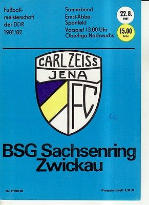 OL 81/82  FC Carl Zeiss Jena - Sachsenring Zwickau