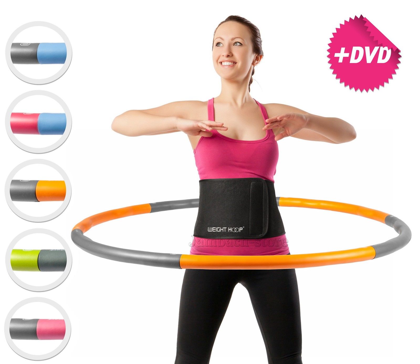 Hula Hoop Reifen 1,2 kg Schaumstoff Sportgerät zum Abnehmen Fitness inkl DVD