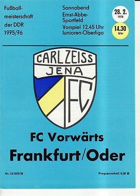 OL 75/76  FC Carl Zeiss Jena - FC Vorwärts Frankfurt/O.