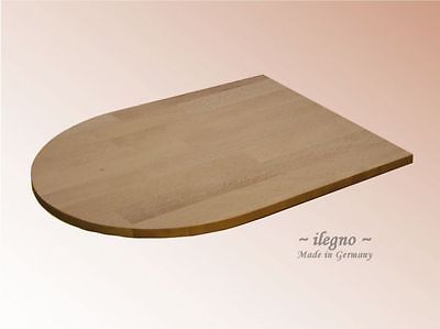 ~ilegno~ Tischplatte Massivholzplatte BUCHE 27 mm halbrund Länge 60 cm - 150 cm