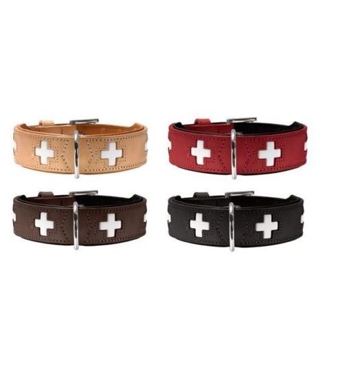 Hunter Hunde Halsband Swiss, Farben wählbar, Leder, diverse Größen - NEU