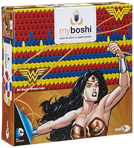 Noris-Spiele 606311369 - Myboshi Superhelden - Wonder Woman, Häkel-set