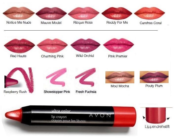 AVON Ultra Colour Lip Crayon Lippen-Farbstift 2in1 Lippenstift&Konturenstift 3g