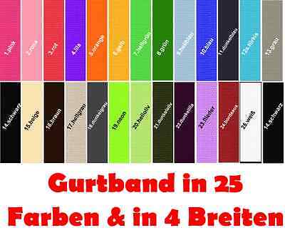 3m Gurtband Breite 20 mm , 25 mm , 30 mm , 40 mm  in 26 Farben zur Auswahl TOP