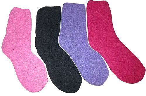 womens pink navy purple one size 4-7 non elastic fluffy warm bed socks