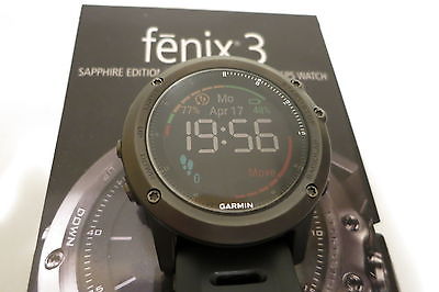Garmin Fenix 3 Sapphire Edition Multi-Sport Training GPS Watch HRM Run Bundle