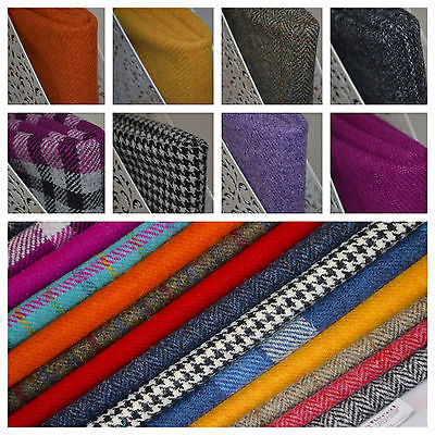 Harris Tweed Fabric & Label VARIOUS COLOURS & SIZES craft herringbone tartan 