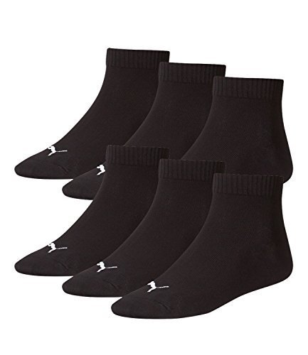 PUMA Unisex Invisible Quarter Quarters Sportsocken Kurz Socken 6 Paar 251015, Sockengröße:43-46;Artikel:-200 black