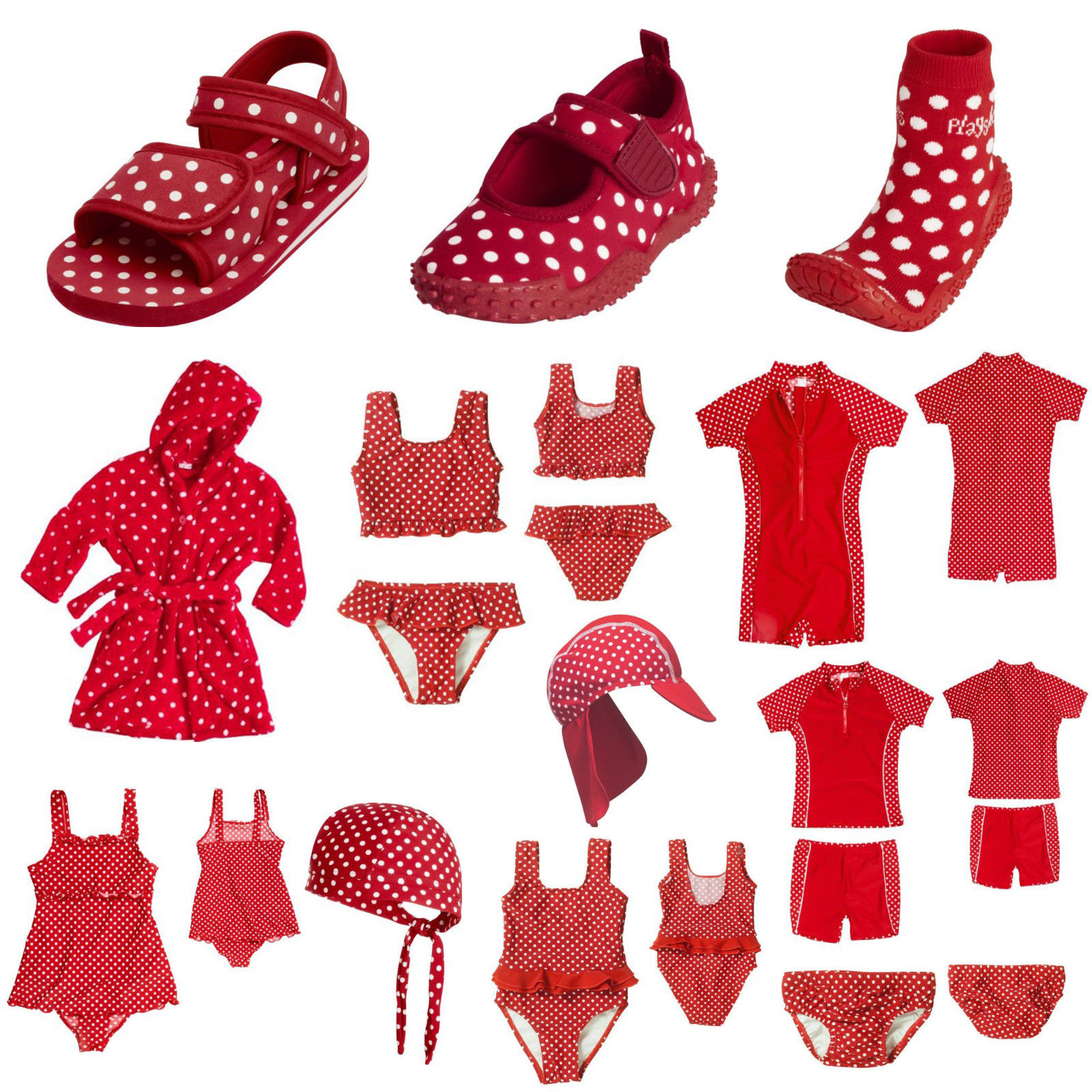 * UV-Schutz Bademode *Playshoes* Punkte rot * Zweiteiler,Schuhe,Bikini,Badeanzug