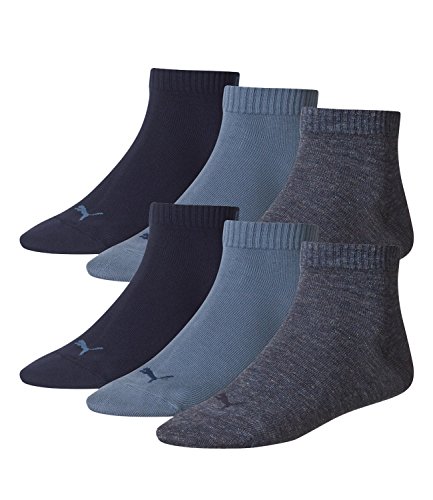 PUMA Unisex Quarter Quarters Socken 6er Pack, Größe:39-42;Farbe:denim blue (460)