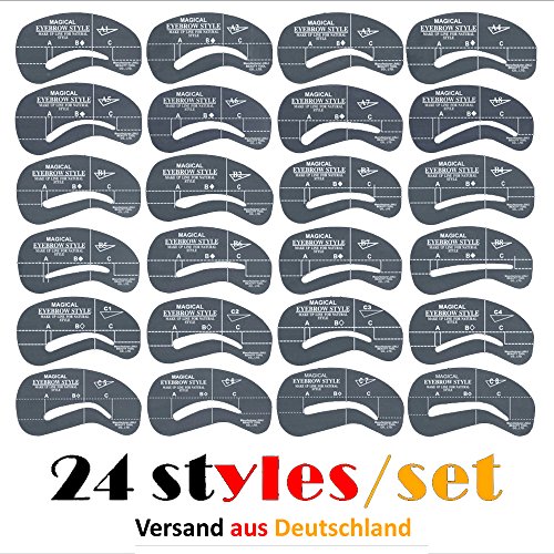 Augenbrauen Schablone - Kontur Kit / 24 Stück im Set - Augenbrauenschablone - MakeUp Hilfe / Augenbraue Vorlage