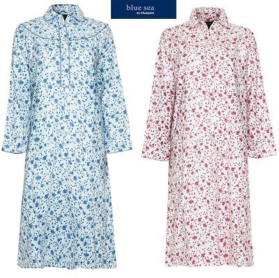 New Ladies Warm Winter Brushed Cotton Winceyette Nightdress- Plus sizes 12 to 26