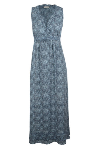 Tom Tailor Damen Kleid printed long dress Blau (6593)