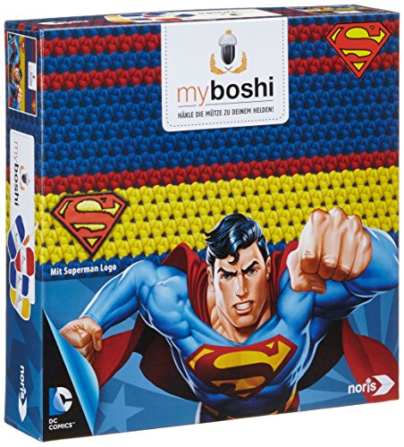 Noris-Spiele 606311364 - Myboshi Superhelden - Superman, Häkel-set