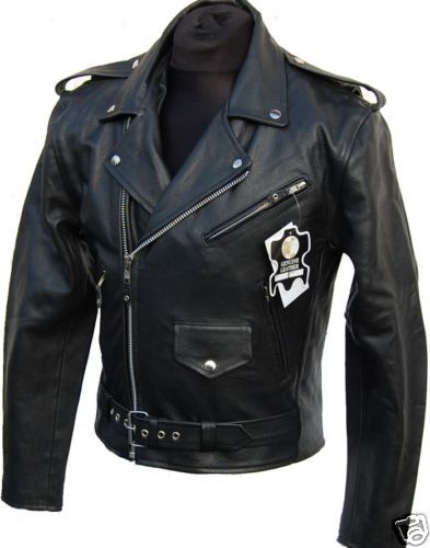 LEDERJACKE ROCKABILLY CHOPPER BIKER LEDER JACKE ROCKER PUNK - ECHTES RINDSLEDER