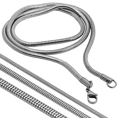 Schlangenkette 55cm Collier Halskette Kette Edelstahl 0,9 | 1,9 | 3,2 mm Damen 