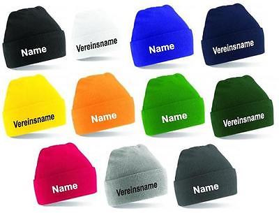 Mütze Strickmütze mit Namen oder Vereinsnamen bestickt - Stickerei 